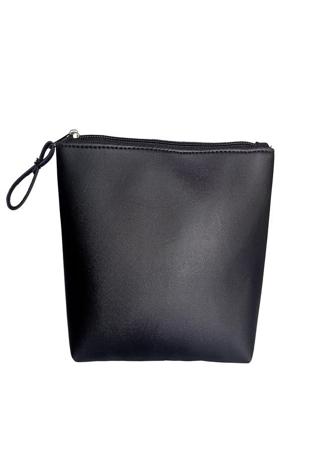 حقيبة مكياج كارتبرينك للنساء، حقيبة تنظيم مستحضرات التجميل للسفر، حقيبة أنيقة لأدوات المكياج (أسود) - Image 1